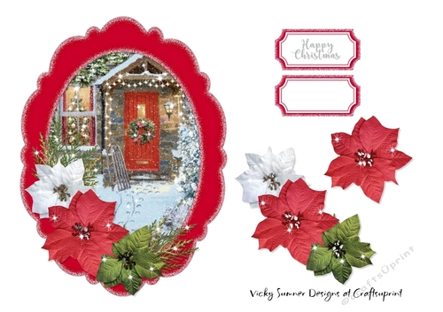 Christmas Scene Topper Red 6