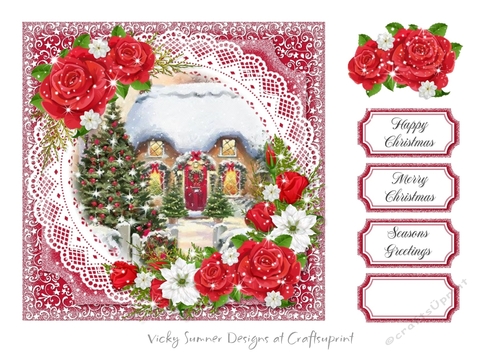 Christmas Floral Red 1