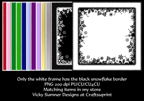 Christmas Frosted Edge Frame with Snowflake Border