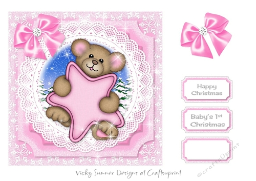 Babys First Christmas Pink