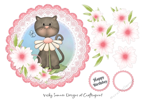 Cute Cat Scolloped Topper 5