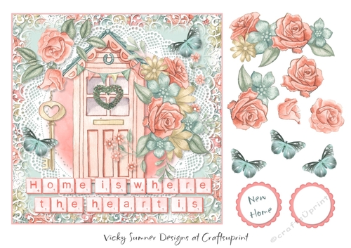 New Home Floral 7x7 Topper