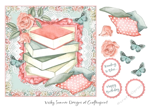 Reading is Bliss 7x7 Topper
