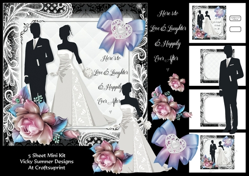 Black and White with a Touch of Pink Wedding Day Mini Kit