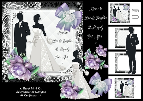 Black and White with a Touch of Lilac Wedding Day Mini Kit