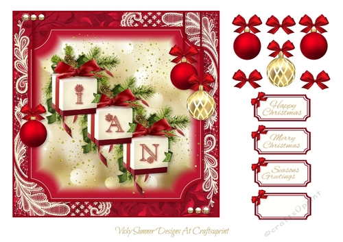 Ian Christmas Gift Boxes 7x7 Card Topper