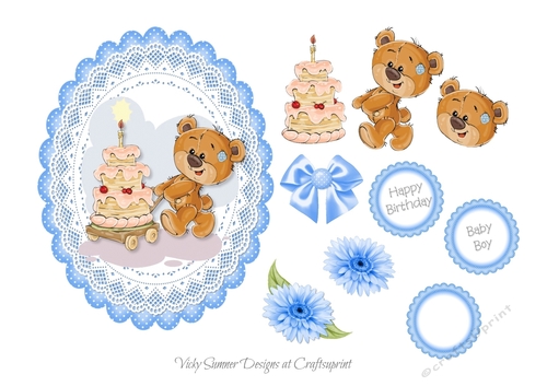 Baby Boy Birthday Topper 1