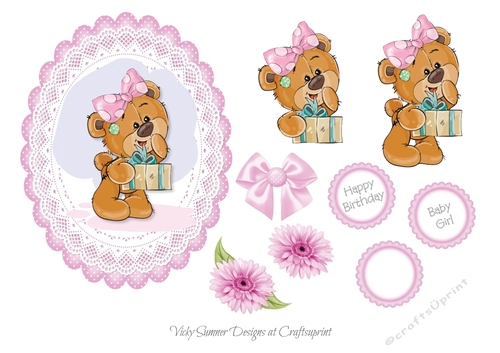 Baby Girl Birthday Topper 3
