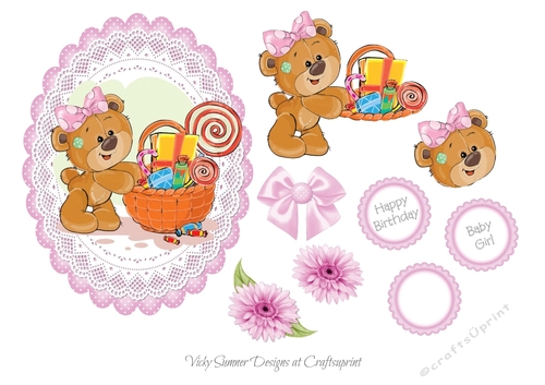 Baby Girl Birthday Topper 4