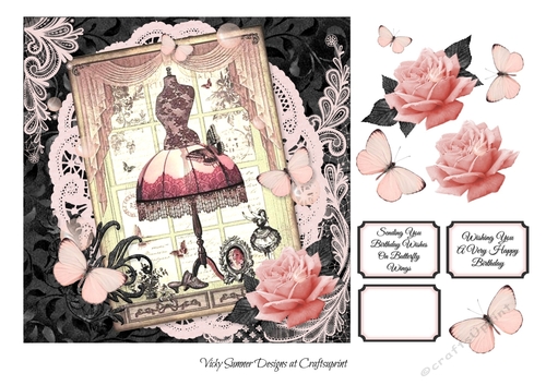 Pink and Black Butterfly Wishes 2
