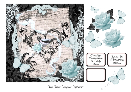 Blue and Black Butterfly Wishes 