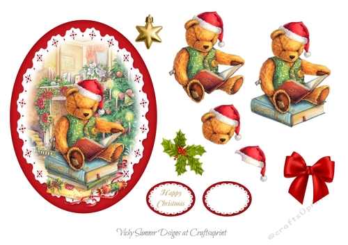 Vintage Christmas Teddy Topper 5