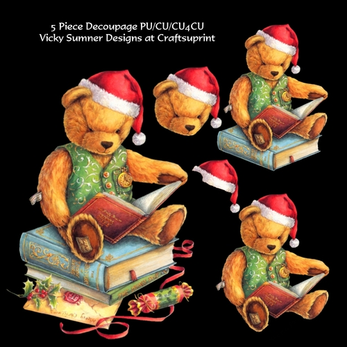 Vintage Christmas Teddy Decoupage 
