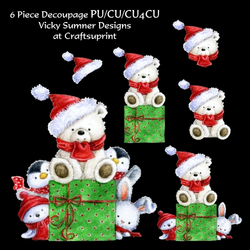 Teddy and Friends Christmas Decoupage