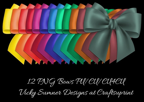 Bow in Autumn Fall Colours set of 12