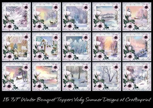 Winter Bouquet Toppers set of 15