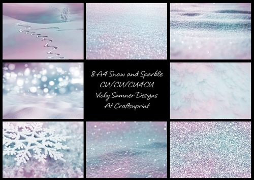Pink and Blue Snow and Sparkle 