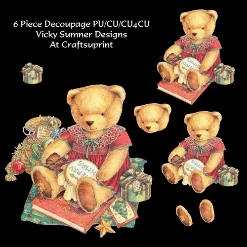Teddy Bear Cross Stitch Decoupage 