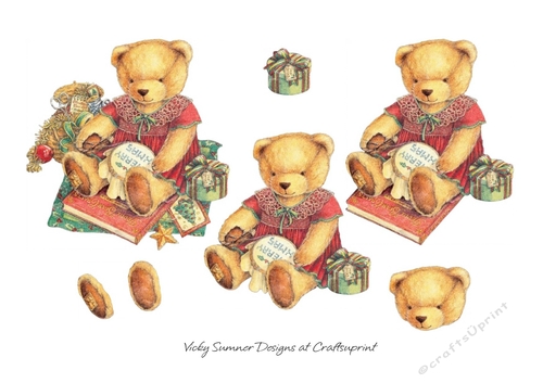 Christmas Cross Stitch Teddy Clipart