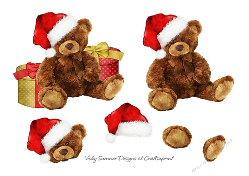 Christmas Teddy with Presents Clipart 2