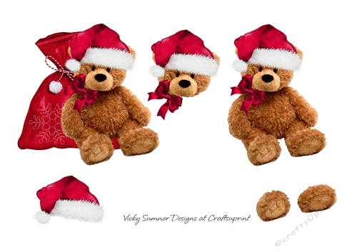 Christmas Teddy with Toy Sack Clipart 2