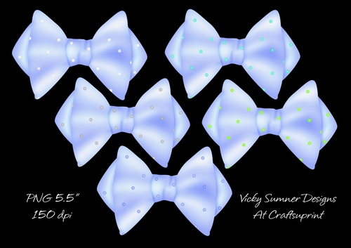 Blue Polkadot Bows
