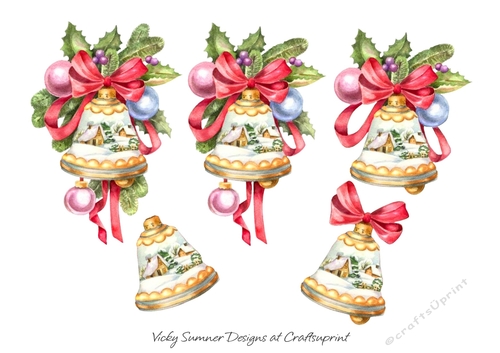 Bell christmas Scene Clipart