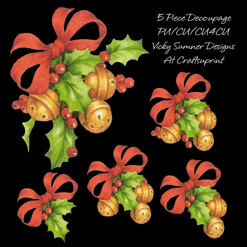 Holly and Jingle Bells Decoupage 