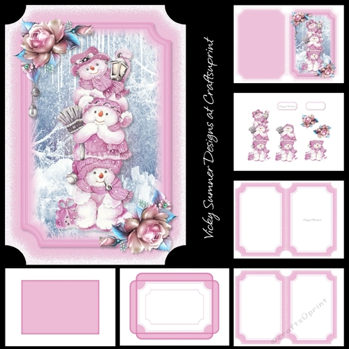 Snow Man Pile Pink