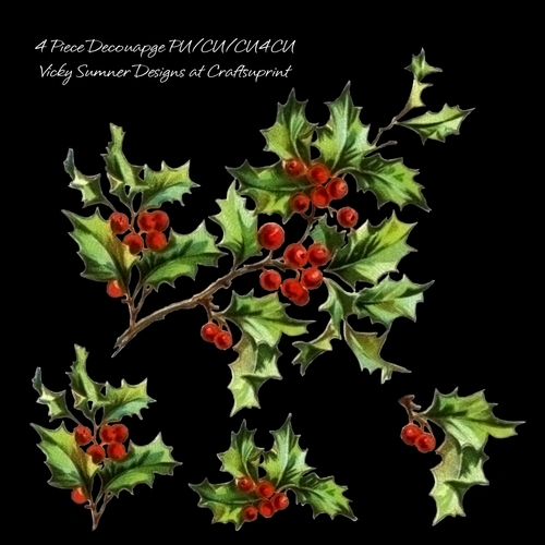 Holly Decoupage
