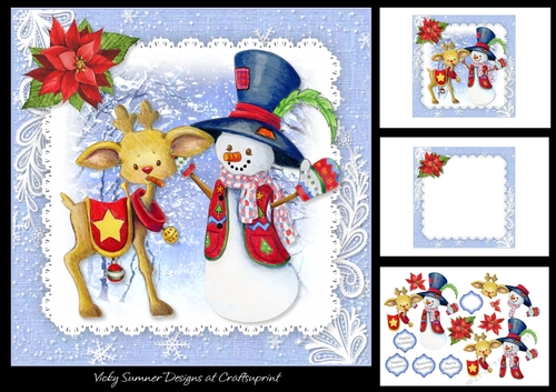 Snowman and Reindeer Best Friends