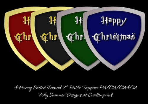 Harry Potter House Colours Happy Christmas 