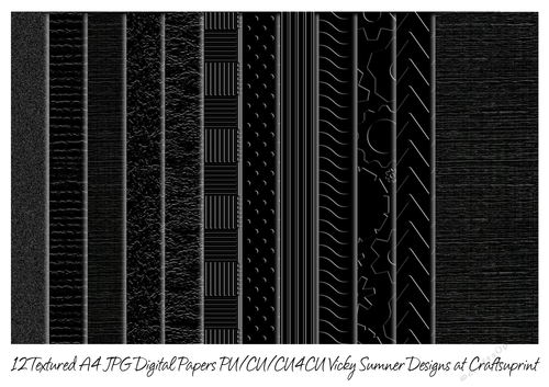 Black Textured A4 set of 12