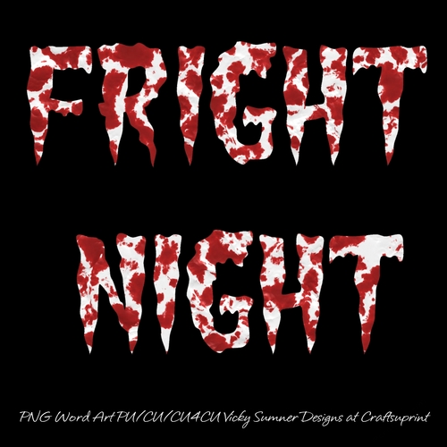 Fright Night Blood Stained Word Art