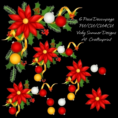 Poinsettia Corner Decoupage