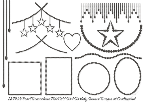 Black Pearl Decoration 12 Pieces