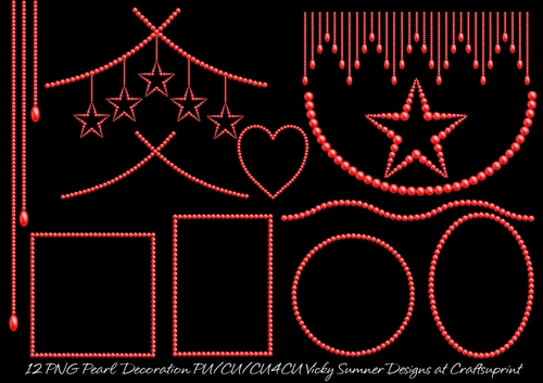 Red Pearl Decoration 12 Pieces