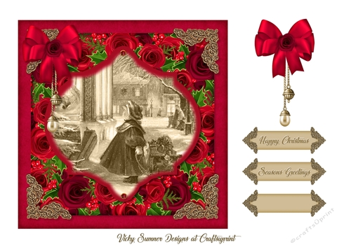 Red and Gold Rose Christmas 1