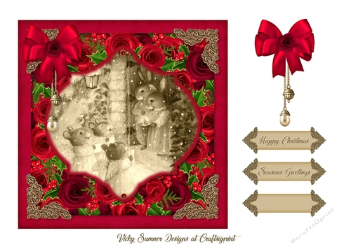 Red and Gold Rose Christmas 3