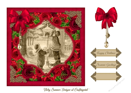Red and Gold Rose Christmas 4