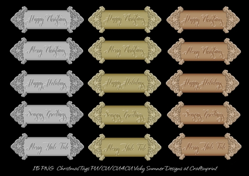 Christmas Sentiment Tags in both JPG and PNG Format