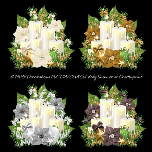 Candle Arrangement 2 4 Colours PNG
