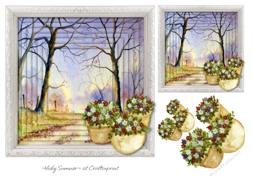 Faux Pyramid Woodland Scene 