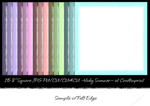 Calm Felt Edge Inlay Square Digital Paper set of 15