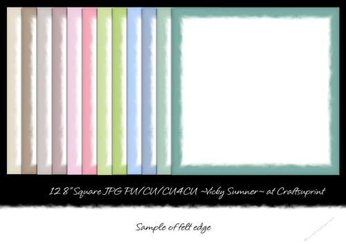 Natural Felt Edge Inlay Square Digital Papers set of 12