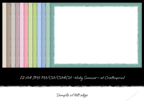 Natural Felt Edge Inlay A4 Digital Papers set of 12