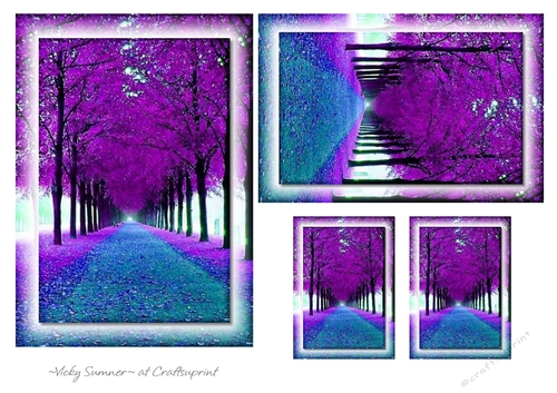 Pink and Purple Scenery Toppers and Tags 5