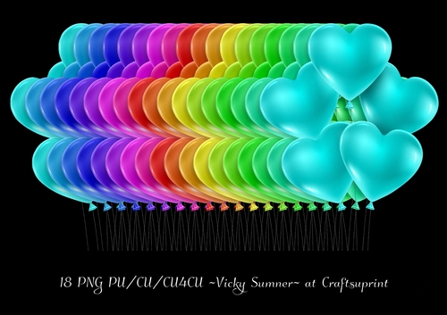 Rainbow Heart Balloons