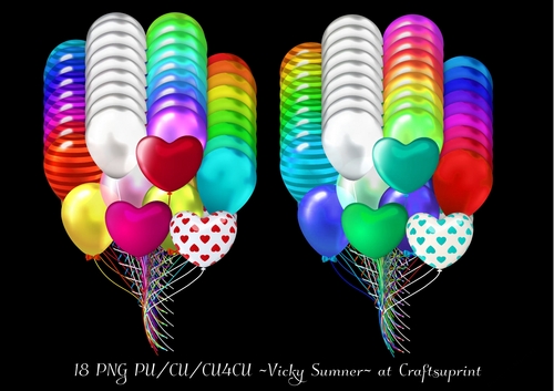 Rainbow Bunch of Balloons