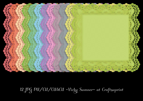 Spring Square Lace Doily PNG